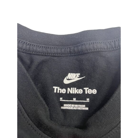 Nike Shirt Mens M Black Short Sleeve Crew Neck Swoosh Logo Activewear Casual - Picture 3 of 4